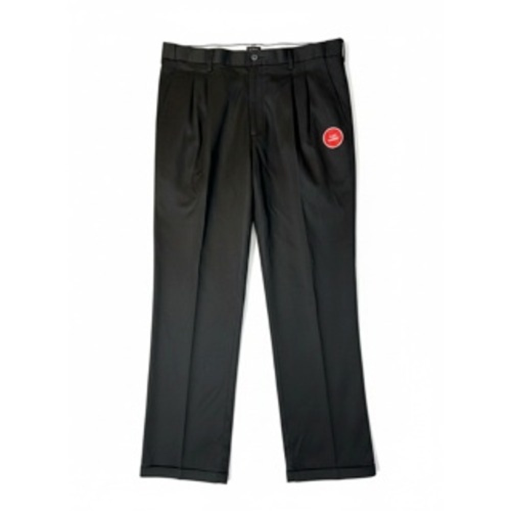 George Men Premium Khaki Pleated Pants Black Soot‎ 38x30 Adjustable Waist Flex
